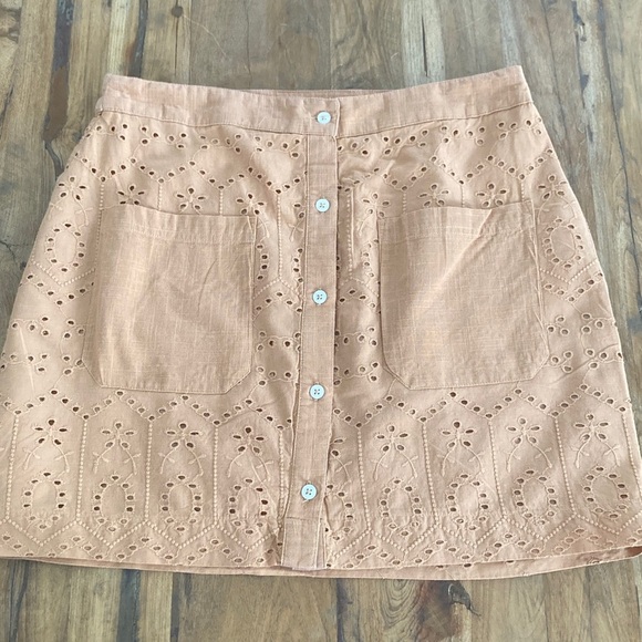 Avec Les Filles Dresses & Skirts - Avec Les Filles Peach Eyelet A-Line Skirt